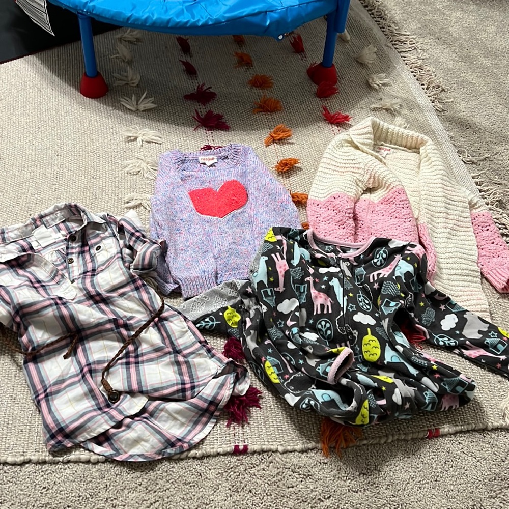Girls 3T bundle. Sweater. Cardigan. Dress. Pajama